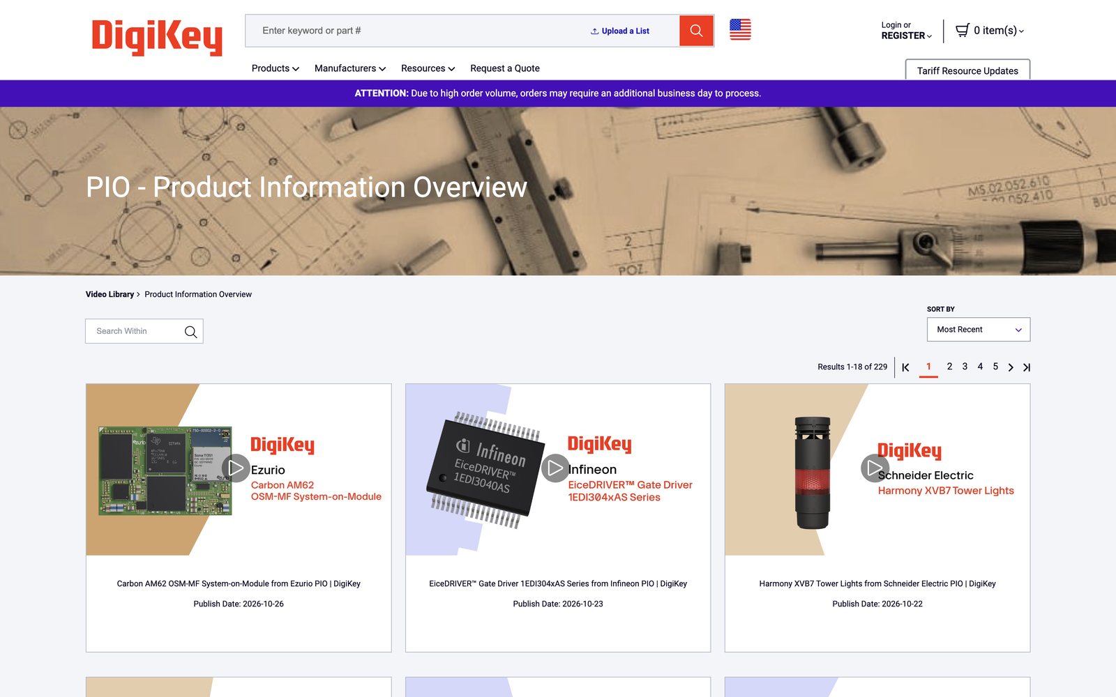 DigiKey Product Information Overview library